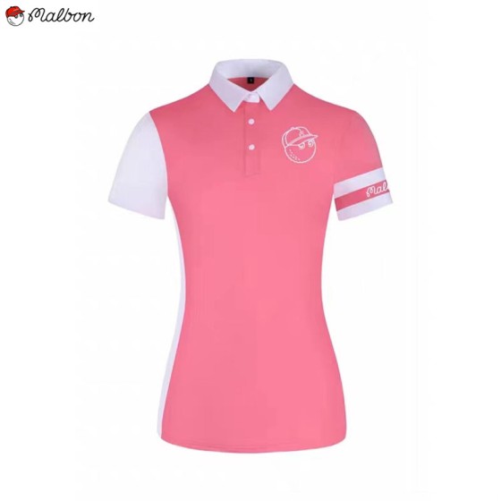 malbon 3종 여성 투톤 골프 카라 티셔츠